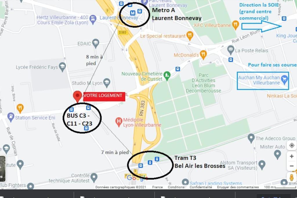 Appartement Renove Pour 6 Avec Parking Villeurbanne Luaran gambar